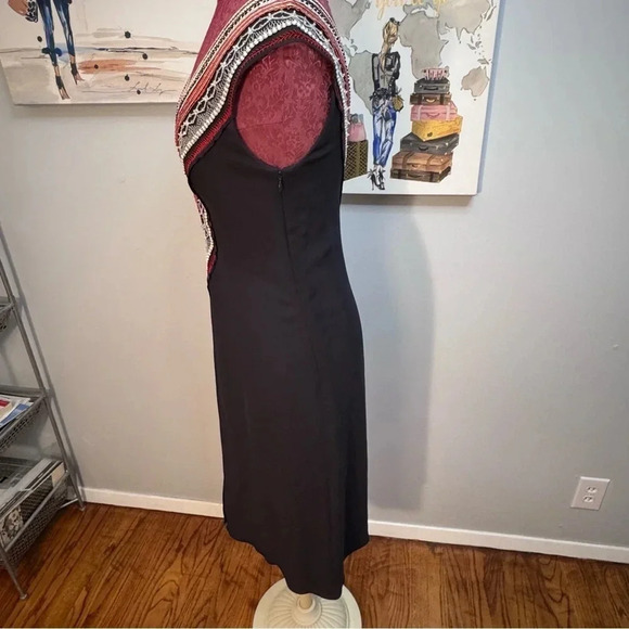 Carolina Herrera Navy Sleeveless Silk Midi Dress Women Size L, 10 - Picture 7 of 8